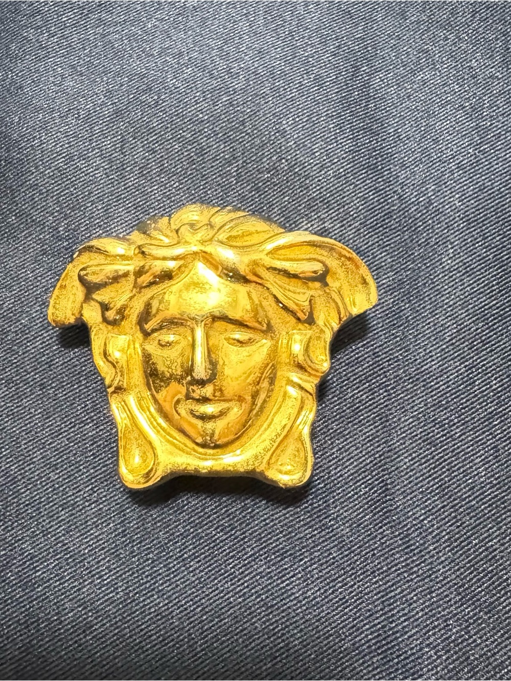 Versace Medusa Head Gold Tone Metal Slide Belt Buckle, Made in Italy, Men